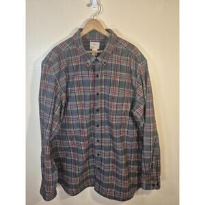 LL Bean Flannel Shirt XXL Tall Traditional Fit Multicolor plaid 100% Cotton